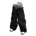 Y2K Stylish Saggy Skull Boxer Jean (Black N White)