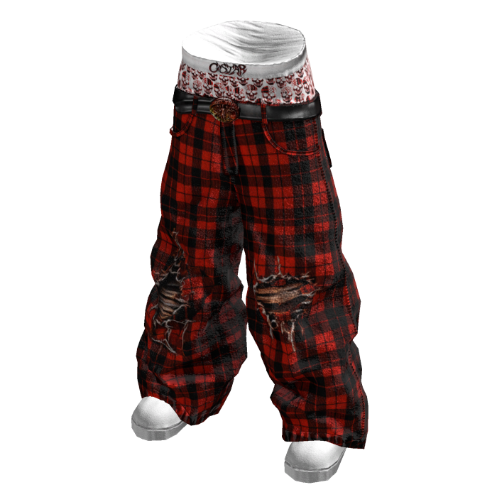 Saggy Skull Boxer Jeans (Red)