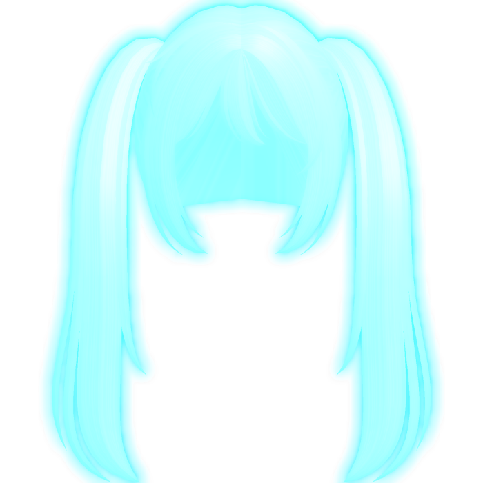 ♡ : [ GLOWING ] hatsune miku blue pigtail emissive