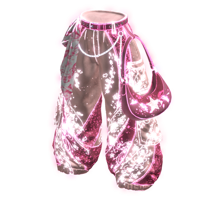 TOKYO UGC | Pink Sparkle Butterfly Baggy Pants