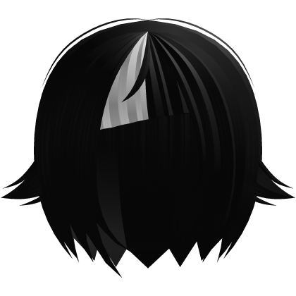 (#﹏U) black/white bang emo uneven cut hair w tufts Roblox item