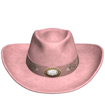 Rose Cowboy Cowgirl Baby Pink Leather Hat | Roblox Item - Rolimon's