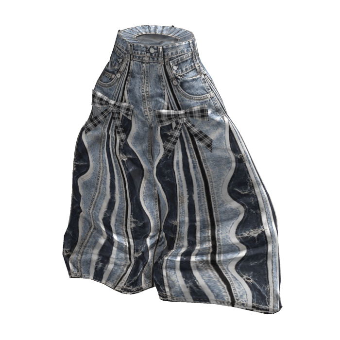 💜 Grunge Kitsch Patchwork Wide Denim Pants_Ligh