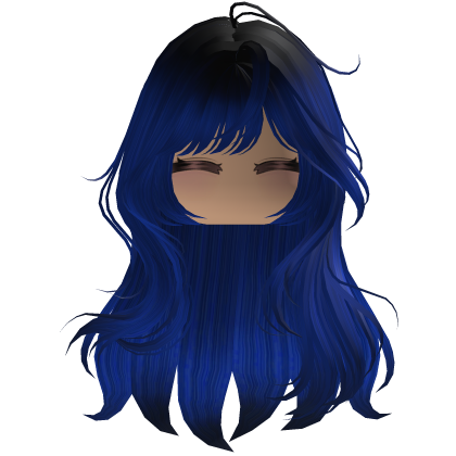 Cute emo y2k hair fluffy (blue)