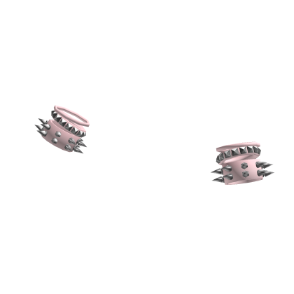 2000s emo pastel goth pink punk spiked bracelets thumbnail