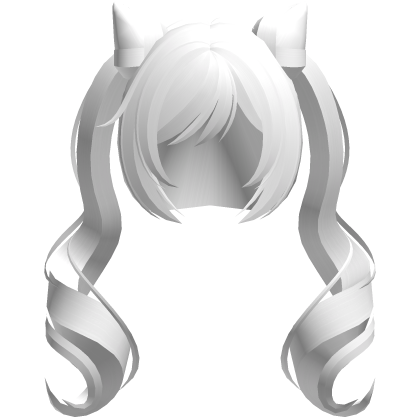keqing cat buns w curly ponytails white Roblox item