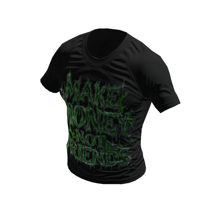 Black Compressed Tee / Make Money Not Friends