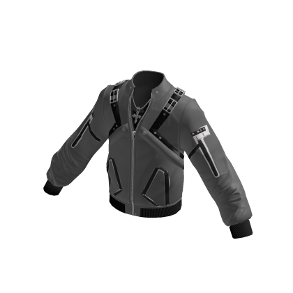 Buckle Strap Bomber Jacket (Grey)