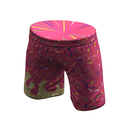 Ice Cream Baseball Shorts - Strawberry thumbnail