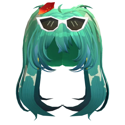 Brazilian Miku Green Twintails Hair w SunGlasses | Roblox