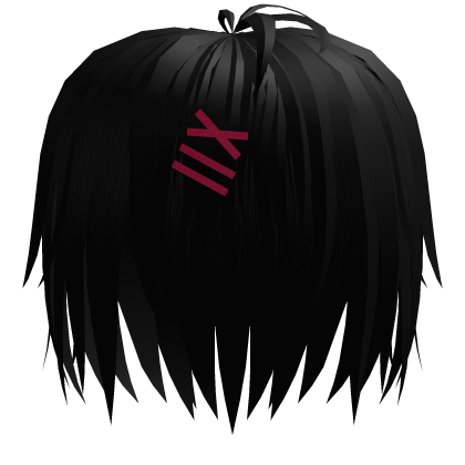 Dark Messy Emo Hairstyle (Black) Roblox item