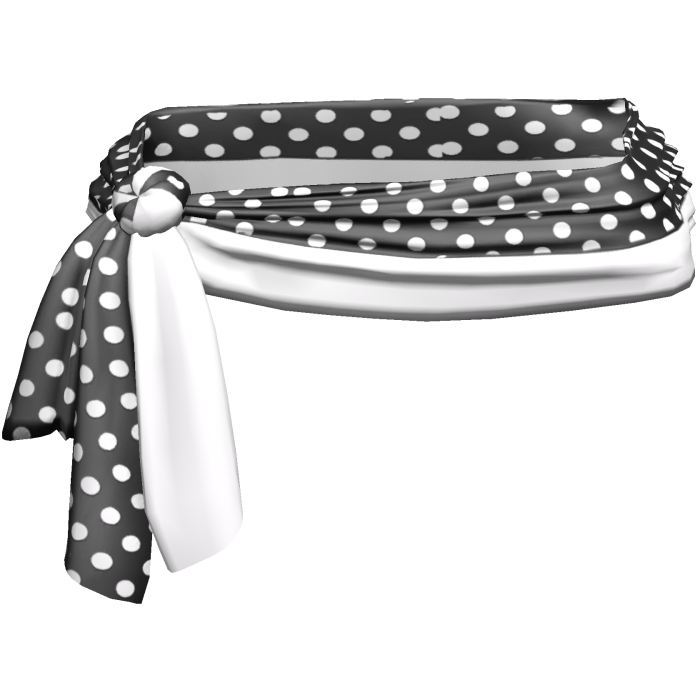 Black White Polkadot Waist Sarong 2000s 