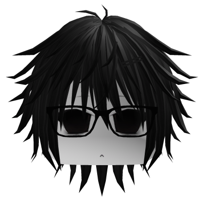 Vkei My black hair with glasses, ghostly look, emo Roblox item