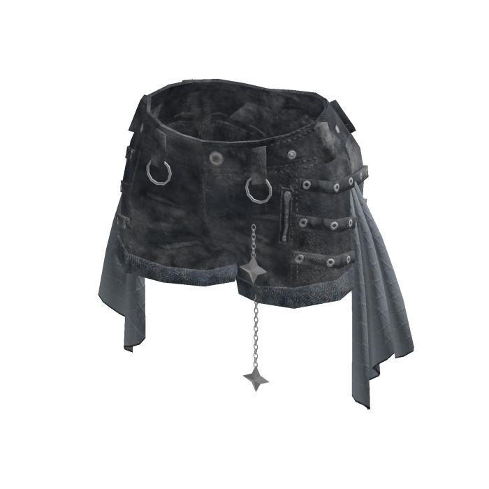 Goth Emo Strap Shorts w/ Star Chain (Gray)