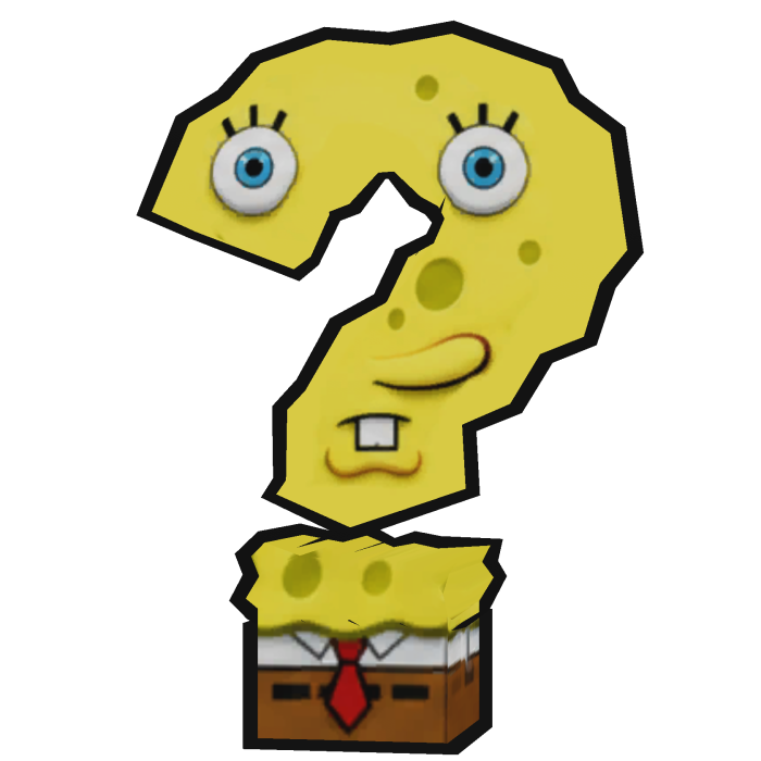 Sponge Bob Question Mark Sign