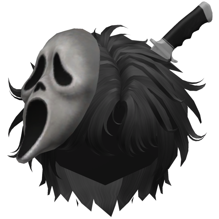 Halloween Ghost Face Knife Hair Black
