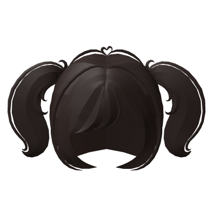 . ‿ ♡ silly baby mini heart pigtails dark brown