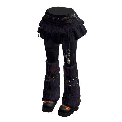 Black Gothic Skirt w/ Stockings & Shoes
