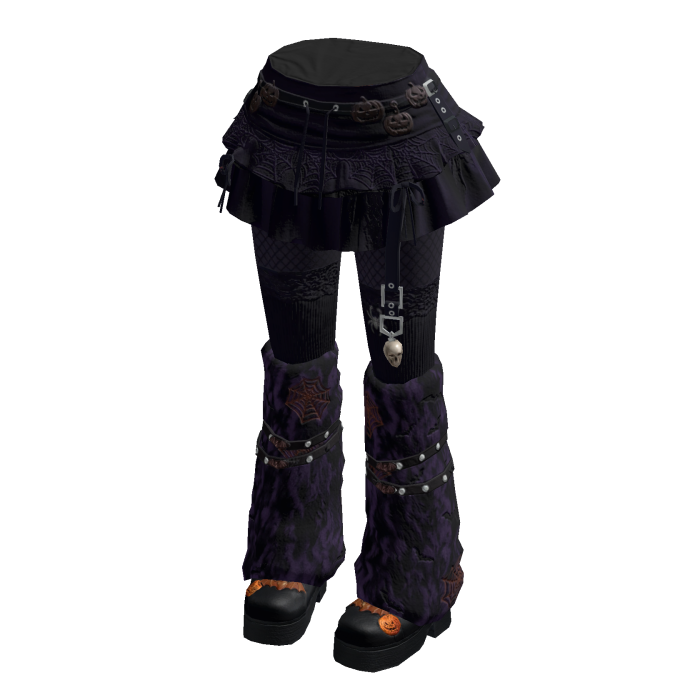 Black Gothic Skirt w/ Stockings & Shoes