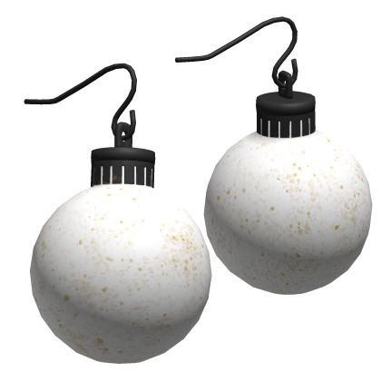 white christmas ornament earrings