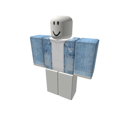 Denim Jacket with White Hoodie Roblox asset preview