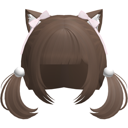 neko cat cute pigtails in brown