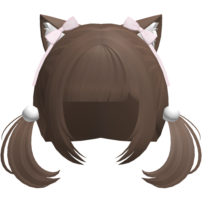 neko cat cute pigtails in brown