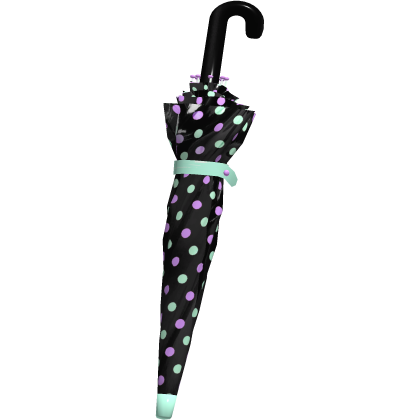 ♡ cute pastel goth emo polka dot waist umbrella 