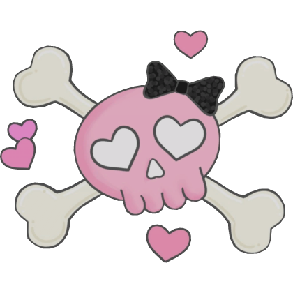  ♡ Cute Heart Skull Hairclip