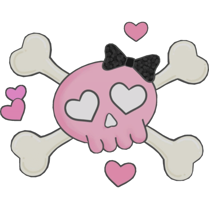  ♡ Cute Heart Skull Hairclip