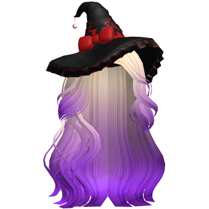 Halloween Side Swept Witch Hair (Blonde & Purple)