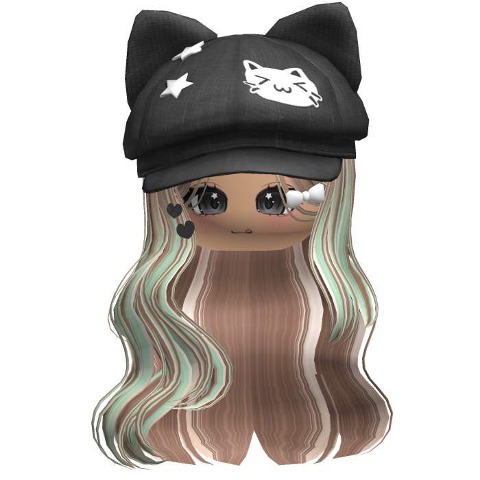 Chocomint Kitty Ears Cap Wavy Hair