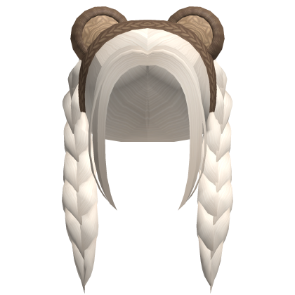 light blonde cute bear ears braids hair Roblox item