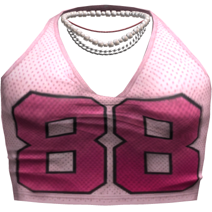 Pink Jersey '88' Halter Top w/ Necklace Bundie 3.0