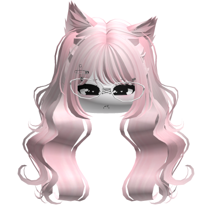 Wavy Moe Pigtails w/ Cat Ears (Light Pink)