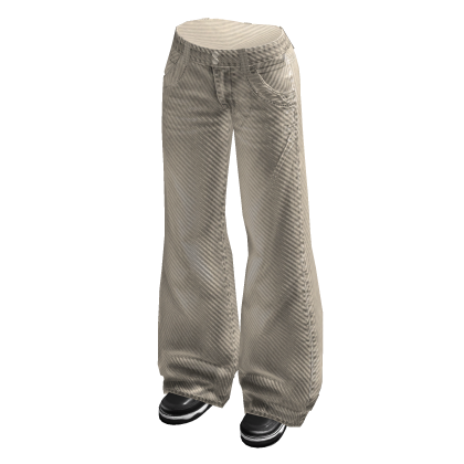 Baggy Jeans with Faded Detail (Cream)