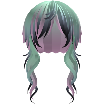 ‘’ (๑ — ‸ ҂)ゝcurly emo hair in pastel ombre Roblox item