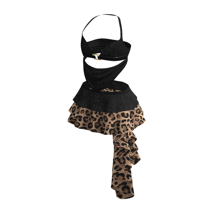 Cute Black & Brown Y2K Gyaru Cheetah Dress • DD26