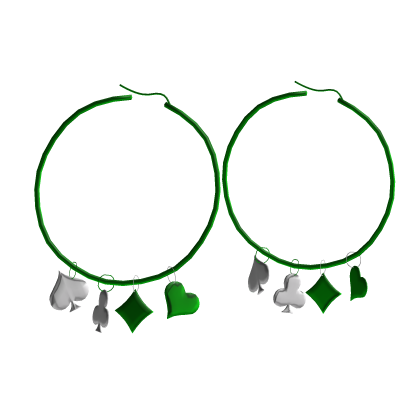 green card suit hoop earrings Roblox item