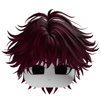burgundy anime messy layered hair