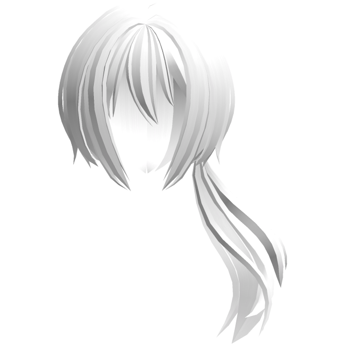 moe jfluffy anime flowy side ponytail white