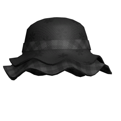 black flannel ruffle hat thumbnail