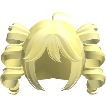yellow kawaii swirly popstar pigtails