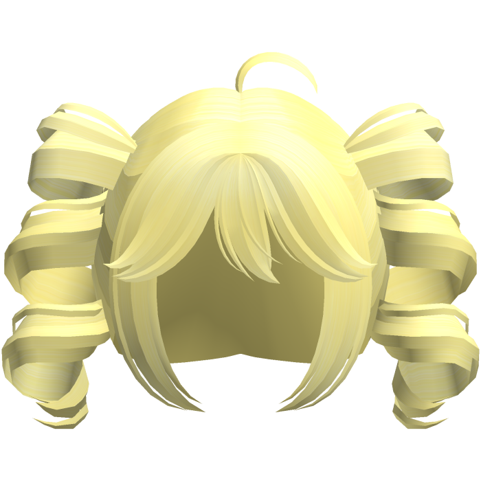 yellow kawaii swirly popstar pigtails