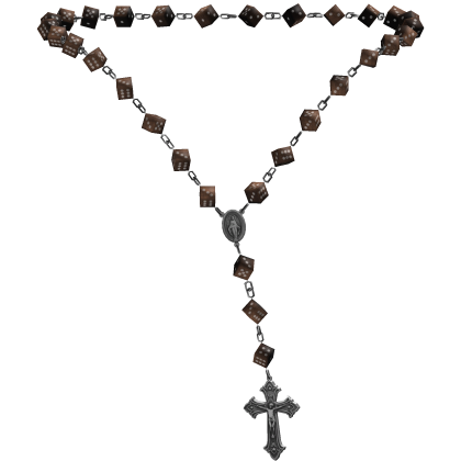 🐻 [woman] brown wood y2k emo vkei dice rosary
