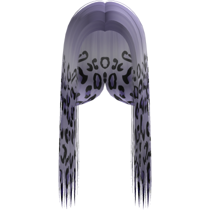 Lilac Leopard Print Front-Swept Middle Part Hair