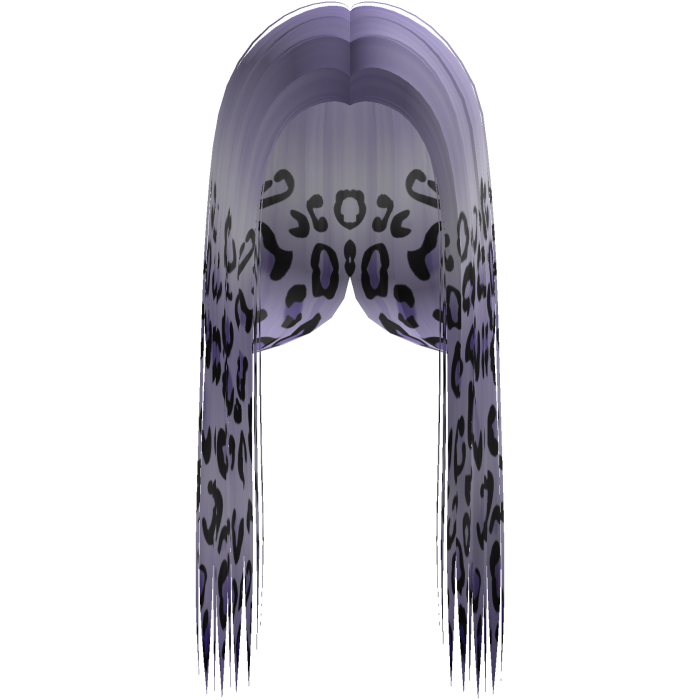Lilac Leopard Print Front-Swept Middle Part Hair
