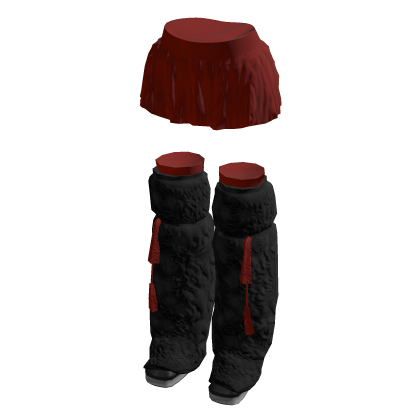 Red Skirt W/ Black Fur Boots