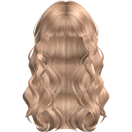Messy Curly Pop Star Blonde Hair w Bangs Roblox item