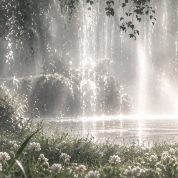 Ethereal Waterfall Fairy Forest Dream Background